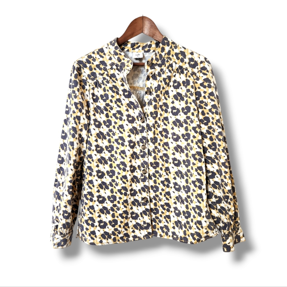 Cabi Providence Long Sleeve Leopard Print Shirt Jacket Shacket | M
